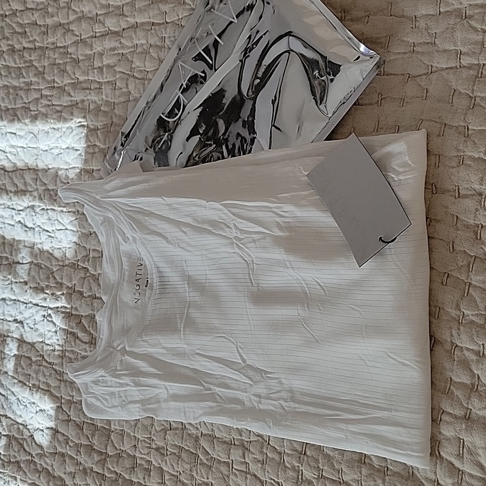 NEGATIVE UNDERWEAR Whipped Long Sleeve Crewneck Top White Size L